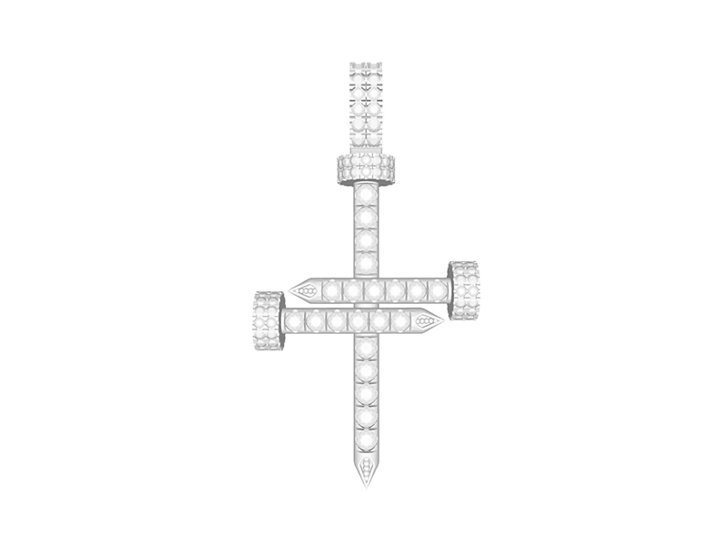 Diamond Nail Cross Pendant