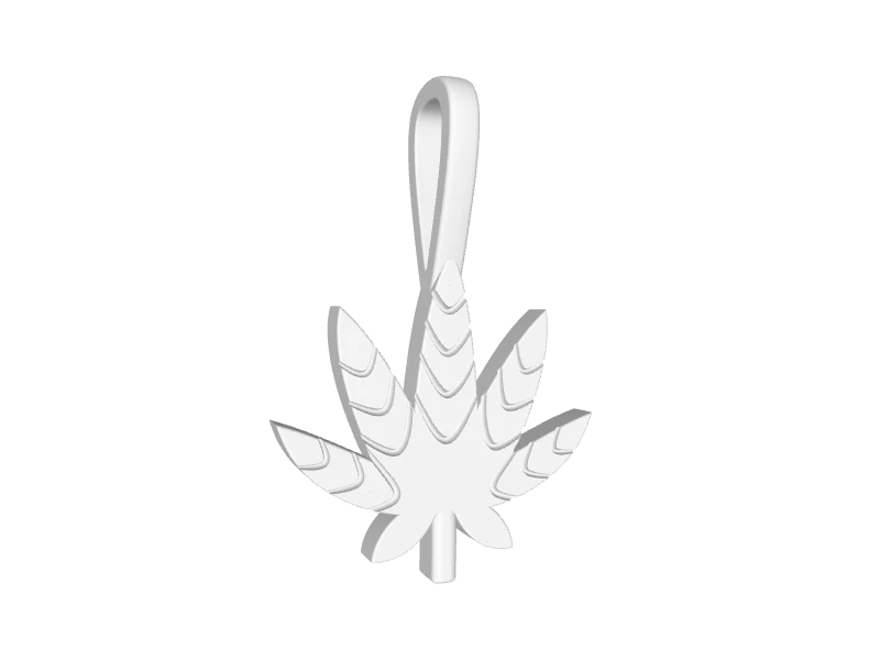 Mini Cannabis Leaf Pendant Plain