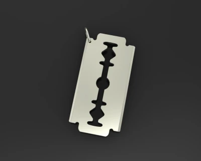 Sleek Razor Blade Pendant Charm