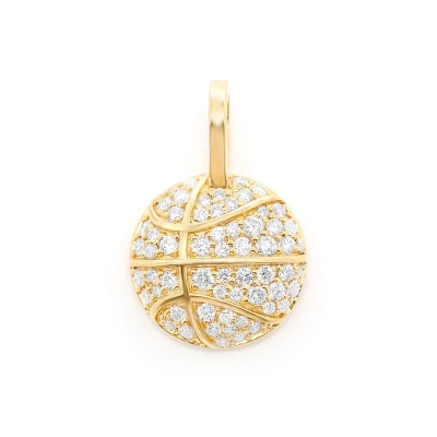 Mini Basketball Pendant With Diamonds