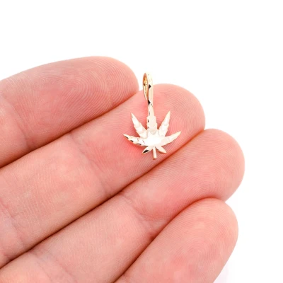 Mini Cannabis Leaf Pendant Plain