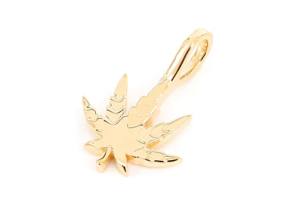 Mini Cannabis Leaf Pendant Plain