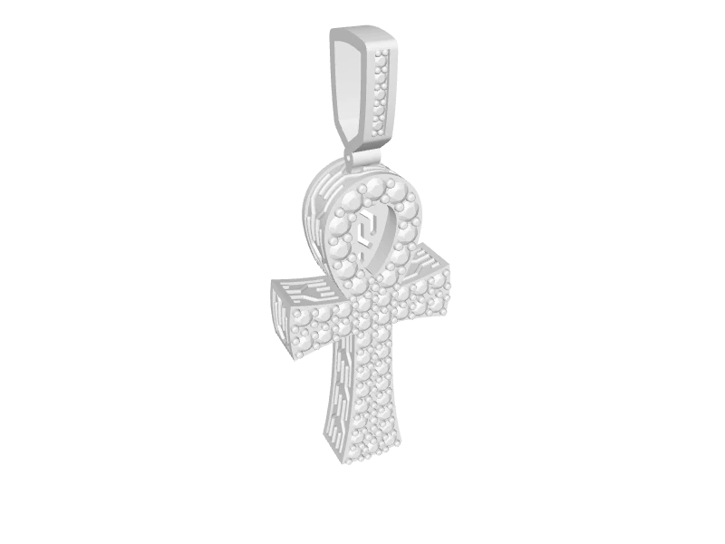 Elegant Ankh Cross Pendant with Diamonds V011