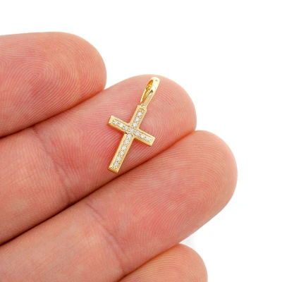 Mini Cross Pendant With Diamonds