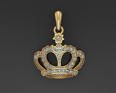 Elegant Crown Pendant with Intricate Detailing